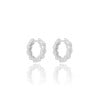 Brinco Argola Oval Fios Torcidos 1.6 cm Ródio Branco
