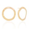 Brinco Argola Frontal Ondulada 3.6 cm Banhado a Ouro 18K