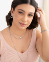 Piercing Corações Lisos Ródio Branco