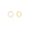 Brinco Argola Frontal Dois Filetes Lisos 1.4 cm Banhado a Ouro 18K