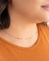 Choker Malha Achatadas Ródio Branco