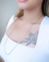 Gargantilha Longa Canutilhos 2 mm Ródio Branco