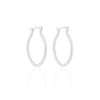 Brinco Argola Elíptico Fecho Italiano 2.8 cm Ródio Branco
