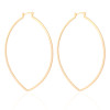 Brinco Argola Elíptico Fecho Italiano 6.1 cm Banhado a Ouro 18K
