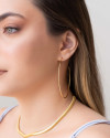 Brinco Argola Tubo Lisa 6.9 cm  Banhado a Ouro 18K
