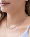 Gargantilha Elos 5 mm Lisos Ródio Branco