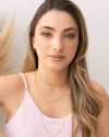 Brinco Argola Frontal Fio Liso 1.7 cm Banhado a Ouro 18K