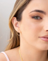 Brinco Argola Frontal Fio Liso 1.7 cm Banhado a Ouro 18K