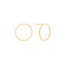 Brinco Argola Frontal Fio Liso 1.7 cm Banhado a Ouro 18K