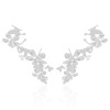 Ear Cuff Flores e Borboletas Ródio Branco
