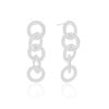 Brinco Círculos Esteira 4 cm Ródio Branco
