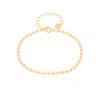 Pulseira Plaquinhas Redondas Achatadas Banhado a Ouro 18K