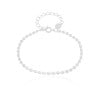 Pulseira Plaquinhas Redondas Achatadas Ródio Branco