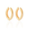 Brinco Argola Tubo Oval Lisa 3.4 cm Banhado a Ouro 18K