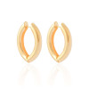Brinco Argola Tubo Oval Lisa 3.4 cm Banhado a Ouro 18K