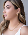 Choker Elos Ovais Lisos Banhado a Ouro 18K
