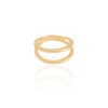 Anel 2 Filetes Liso Tamanho 22 Banhado a Ouro 18K