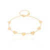 Pulseira Corações Lisos Banhado a Ouro 18K