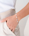 Pulseira Corações Lisos Ródio Branco