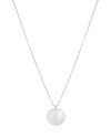 Gargantilha Veneziana com Pingente Redondo Liso Ródio Branco - 45 cm
