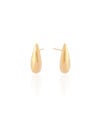 Brinco Gota Abaulada Lisa 2.1 cm Banhado a Ouro 18K