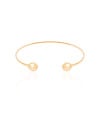 Bracelete Fio Detalhe Redondo Liso Banhado a Ouro 18K