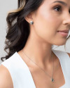 Conjunto Redondo Achatado Liso Ródio Branco