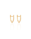 Brinco Argola Click em V Texturizada 1.9 cm Banhado a Ouro 18K