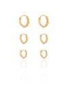 Trio de Argolas Bolinhas Banhado a Ouro 18K