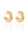 Brinco Argola Tubo Liso 3.0 cm Banhado a Ouro 18K