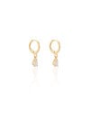 Brinco Argola Click Gota Cristal 2.1 cm  Banhado a Ouro 18K