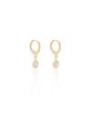 Brinco Argola Click Ponto de Luz Cristal 2.3 cm Banhado a Ouro 18K