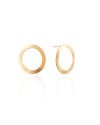 Brinco Argola Frontal Flat Liso 2.0 cm Banhado a Ouro 18K
