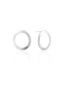 Brinco Argola Frontal Flat Liso 2.0 cm Ródio Branco