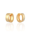 Brinco Argola Oval Lisa 2.2 cm Banhado a Ouro 18K