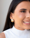 Brinco Argola Oval Lisa 2.2 cm Banhado a Ouro 18K