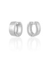Brinco Argola Oval Lisa 2.2 cm Ródio Branco