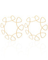 Brinco Argola Flor 7.5 cm Banhado a Ouro 18K