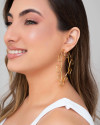 Brinco Argola Flor 7.5 cm Banhado a Ouro 18K