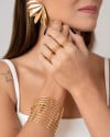 Brinco Asa Lisa Banhado a Ouro 18K