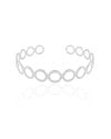 Bracelete Círculos 1 cm Ródio Branco