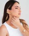 Bracelete Detalhe Redondo Liso 4 mm Banhado a Ouro 18K