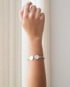 Bracelete Detalhe Redondo Liso 4 mm Ródio Branco