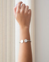 Bracelete Detalhe Redondo Liso 4 mm Ródio Branco