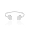 Bracelete Detalhe Redondo Liso 4 mm Ródio Branco