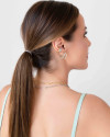 Piercing Reto Cravejado Cristal Banhado a Ouro 18K