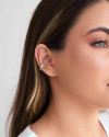 Piercing Reto Cravejado Cristal Ródio Branco