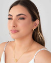 Piercing Cravação Inglesa Cristal Banhado a Ouro 18K