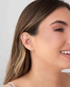 Piercing Cravação Inglesa Cristal Banhado a Ouro 18K