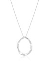Gargantilha Veneziana Oval Ondas Ródio Branco